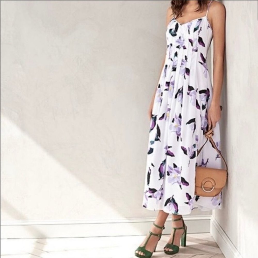 Banana Republic Floral Dress | White & Purple | Size 2